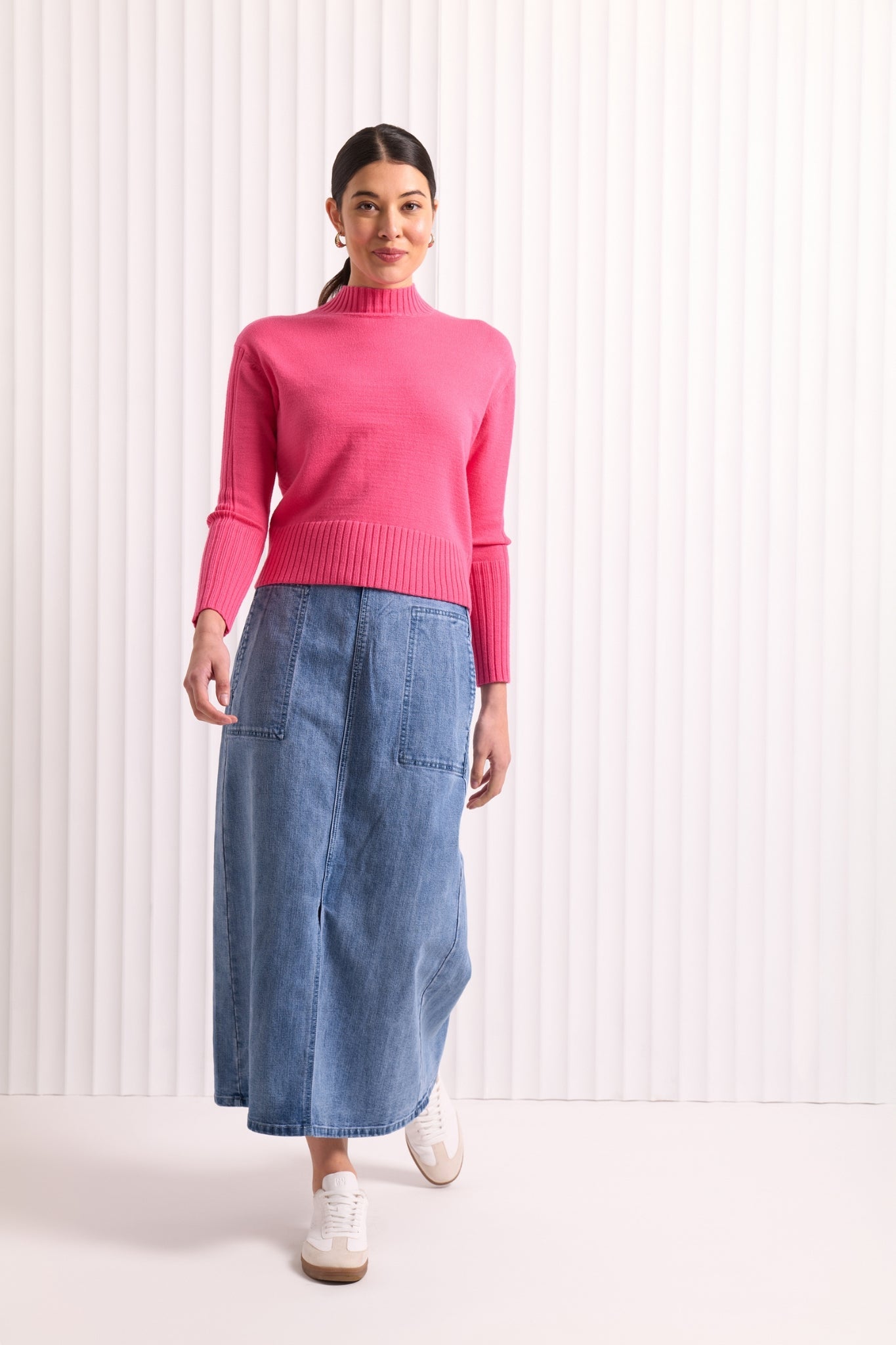 Shop Jean and Tonic Denim Skirt - Foil