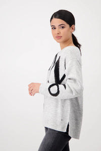 Shop Jewel Letter Sweater | Cloud Grey - Monari