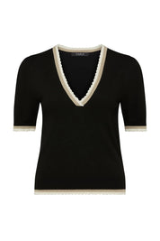 Shop Joelle Scallop Knit Top | Black - Cable Melbourne