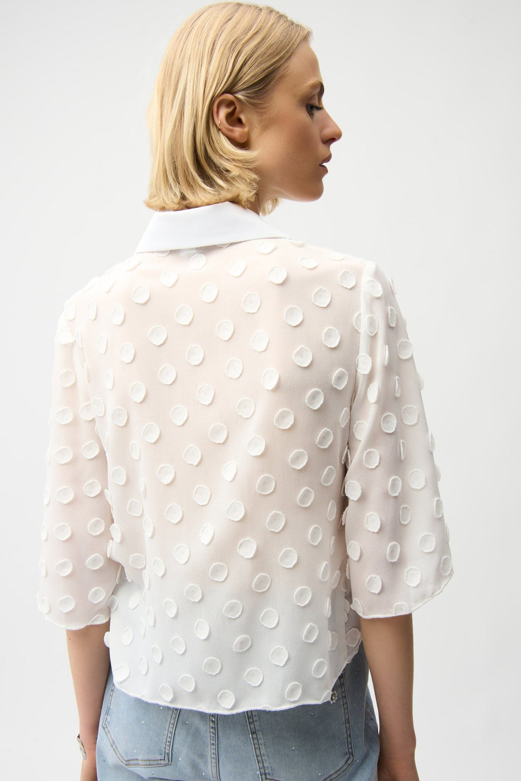 Shop Joseph Ribkoff 3D Dot Jacquard Boxy Blouse - Joseph Ribkoff