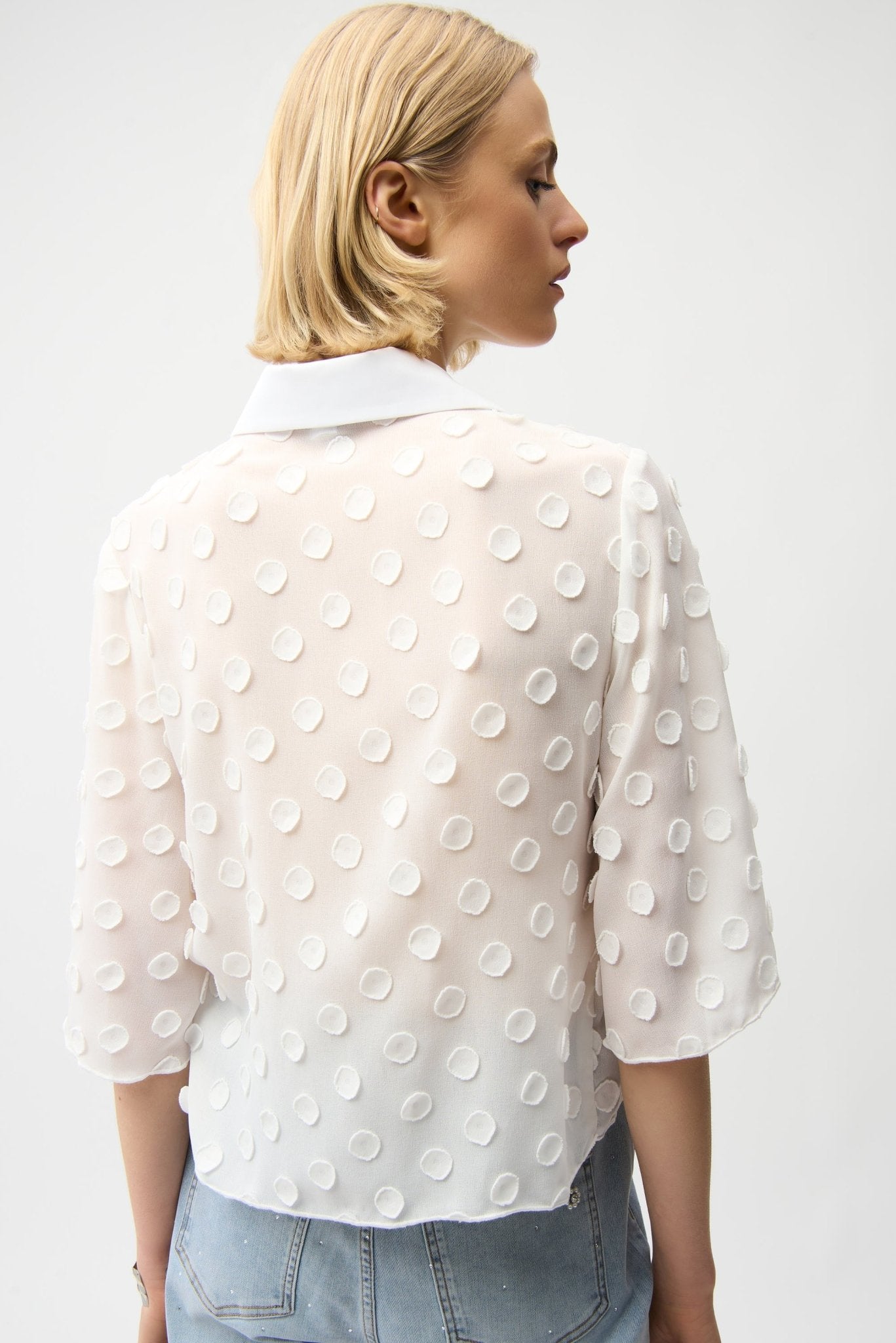Shop Joseph Ribkoff 3D Dot Jacquard Boxy Blouse - Joseph Ribkoff