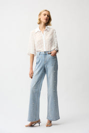 Shop Joseph Ribkoff 3D Dot Jacquard Boxy Blouse - Joseph Ribkoff