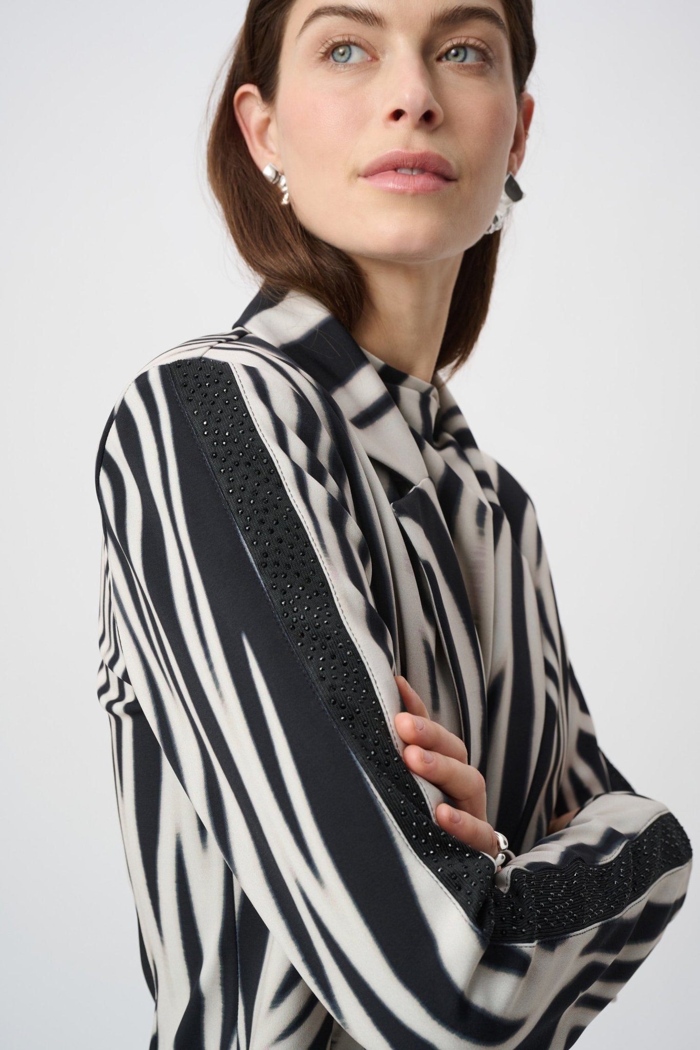 Shop Joseph Ribkoff Animal Print Blazer With Rhinestone - Joseph Ribkoff