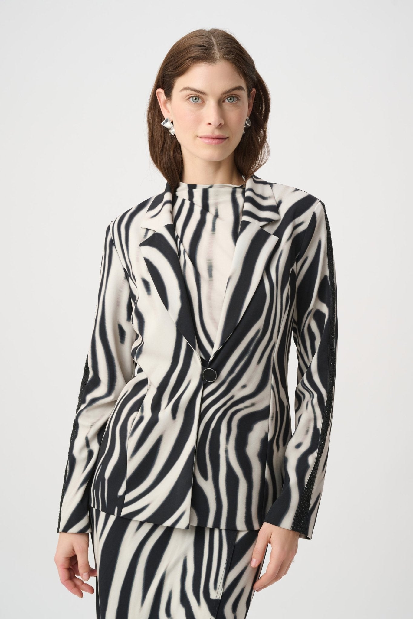Shop Joseph Ribkoff Animal Print Blazer With Rhinestone - Joseph Ribkoff