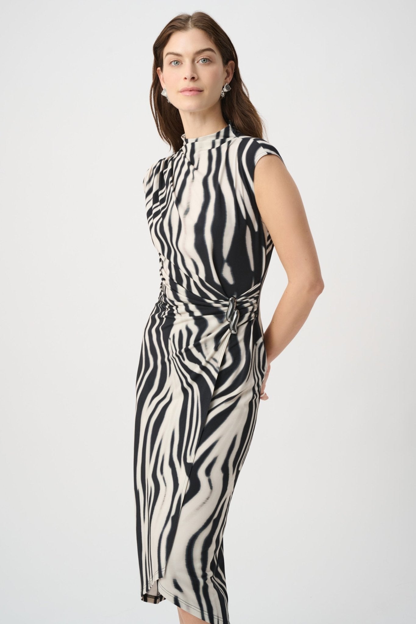 Shop Joseph Ribkoff Animal Print Wrap Dress - Joseph Ribkoff