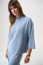 Shop Joseph Ribkoff Brushed Viscose Straight Sweater with Mock Neck 261981 - Joseph Ribkoff