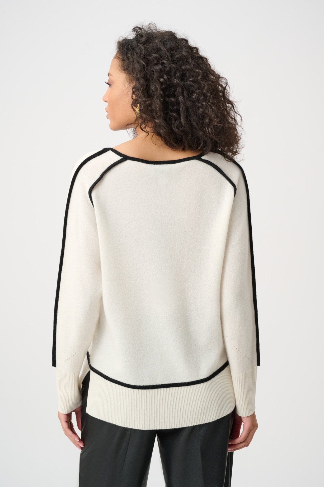 Shop Joseph Ribkoff Cashmere And Wool Contrast Trim Sweater - STELLA ROSE FASHIONS