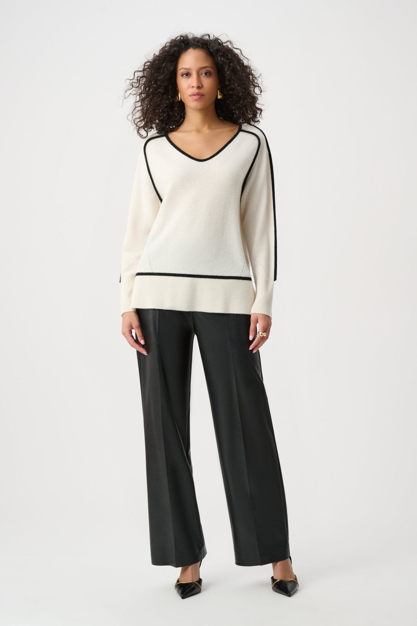 Shop Joseph Ribkoff Cashmere And Wool Contrast Trim Sweater - STELLA ROSE FASHIONS