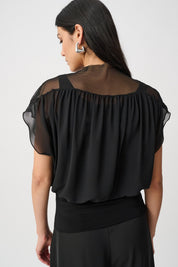Shop Joseph Ribkoff Chiffon & Silky Knit Blouson Top - Joseph Ribkoff