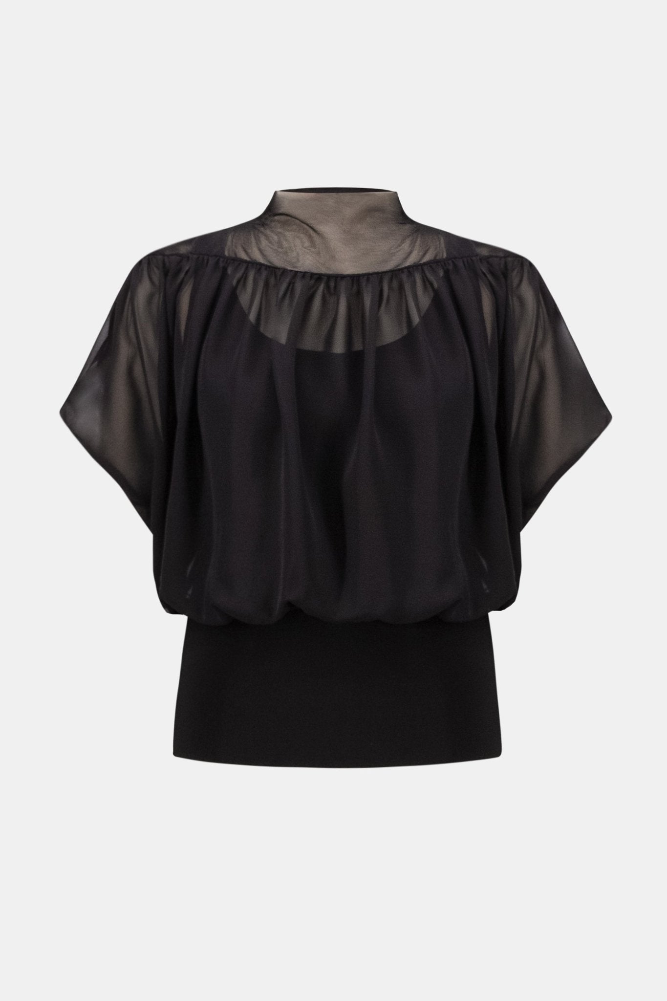 Shop Joseph Ribkoff Chiffon & Silky Knit Blouson Top - Joseph Ribkoff