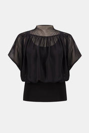 Shop Joseph Ribkoff Chiffon & Silky Knit Blouson Top - Joseph Ribkoff
