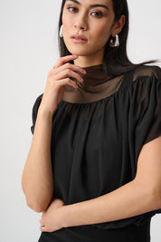 Shop Joseph Ribkoff Chiffon & Silky Knit Blouson Top - Joseph Ribkoff