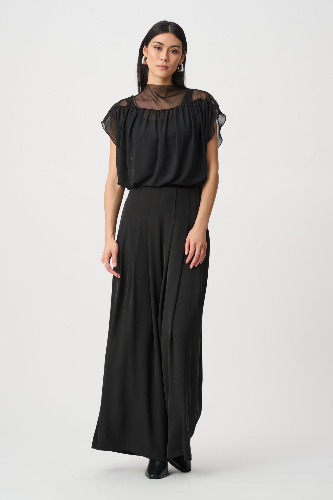Shop Joseph Ribkoff Chiffon & Silky Knit Blouson Top - Joseph Ribkoff