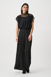 Shop Joseph Ribkoff Chiffon & Silky Knit Blouson Top - Joseph Ribkoff