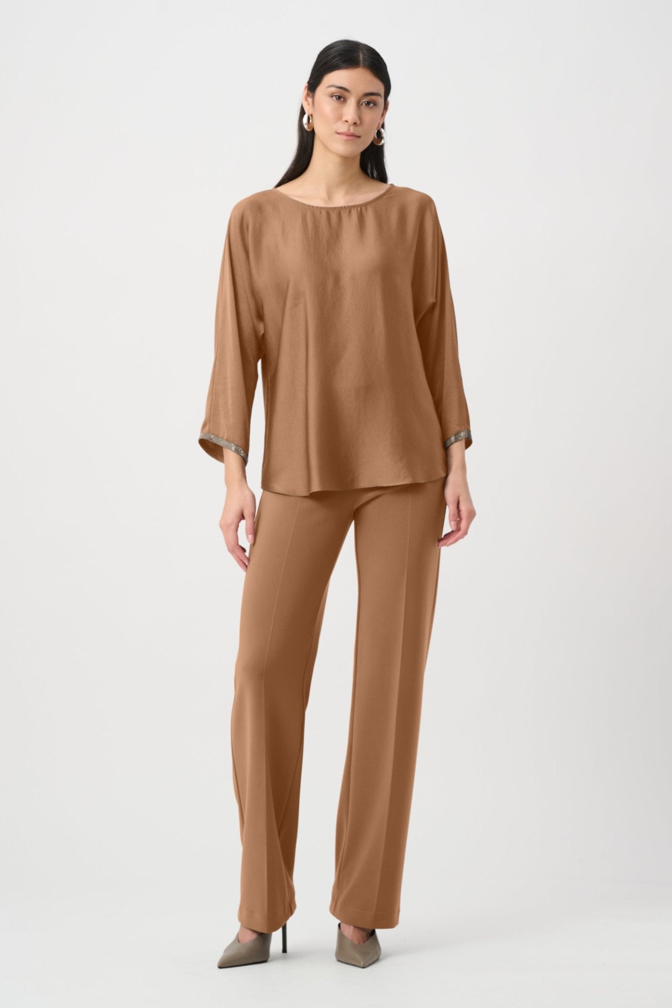 Shop Joseph Ribkoff Classic Wide Leg Pant | Mocha - Joseph Ribkoff