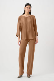 Shop Joseph Ribkoff Classic Wide Leg Pant | Mocha - Joseph Ribkoff
