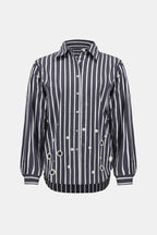 Shop Joseph Ribkoff Cotton Stripe Blouse With Rhinestones - Joseph Ribkoff