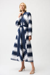 Shop Joseph Ribkoff Cotton Stripe Fit and Flare Shirt Dress - Joseph Ribkoff