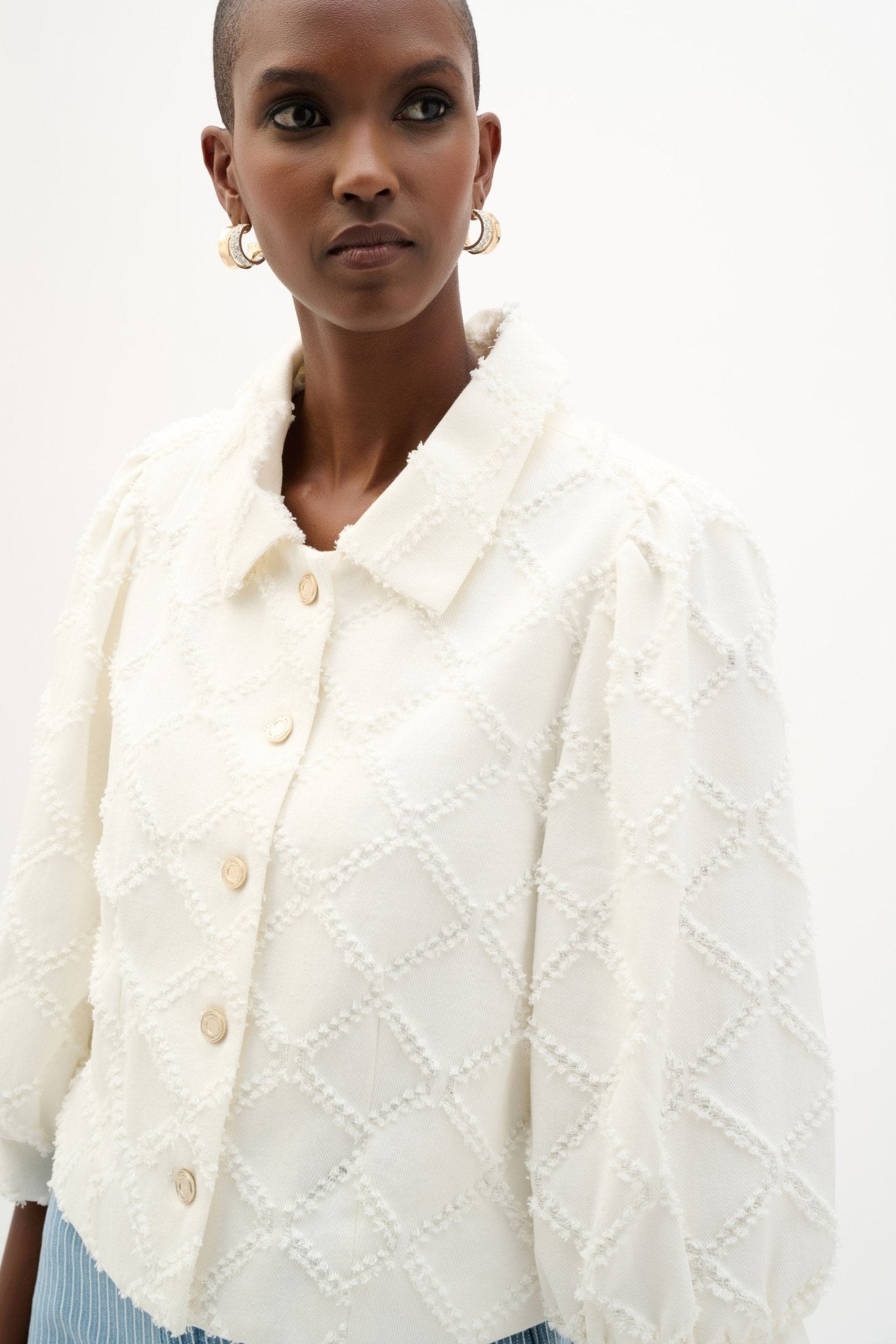 Shop Joseph Ribkoff Cotton Twill Jacket With Balloon Sleeves - Joseph Ribkoff