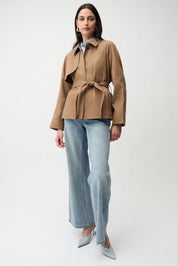 Shop Joseph Ribkoff Cotton Twill Short Trench with Belt & Rhinestones - Joseph Ribkoff