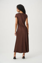 Shop Joseph Ribkoff Crushed Satin Midi A-Line Dress - Joseph Ribkoff