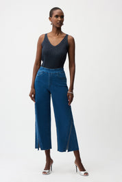 Shop Joseph Ribkoff Culotte Jeans With Rhinestones - Joseph Ribkoff