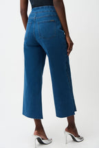 Shop Joseph Ribkoff Culotte Jeans With Rhinestones - Joseph Ribkoff
