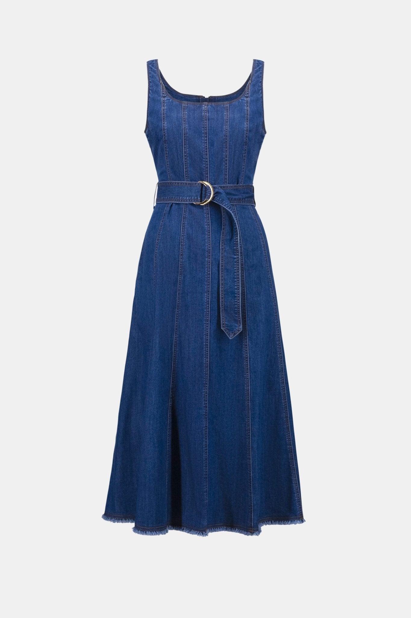 Shop Joseph Ribkoff Denim Fit And Flare Midi Dress - Joseph Ribkoff