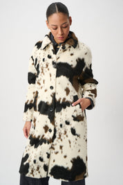 Shop Joseph Ribkoff Faux Fur Cow Print Coat 264994 - Joseph Ribkoff