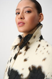 Shop Joseph Ribkoff Faux Fur Cow Print Coat 264994 - Joseph Ribkoff