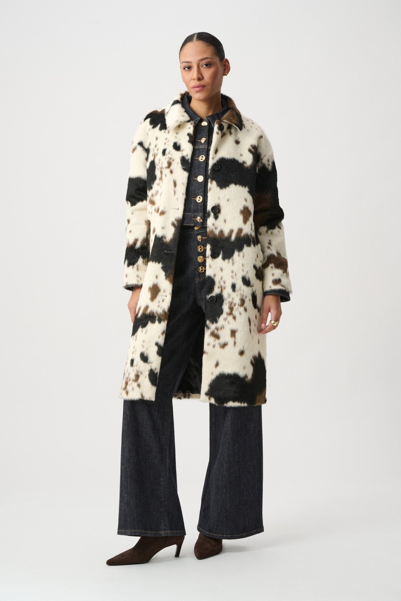 Shop Joseph Ribkoff Faux Fur Cow Print Coat 264994 - Joseph Ribkoff