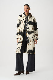 Shop Joseph Ribkoff Faux Fur Cow Print Coat 264994 - Joseph Ribkoff