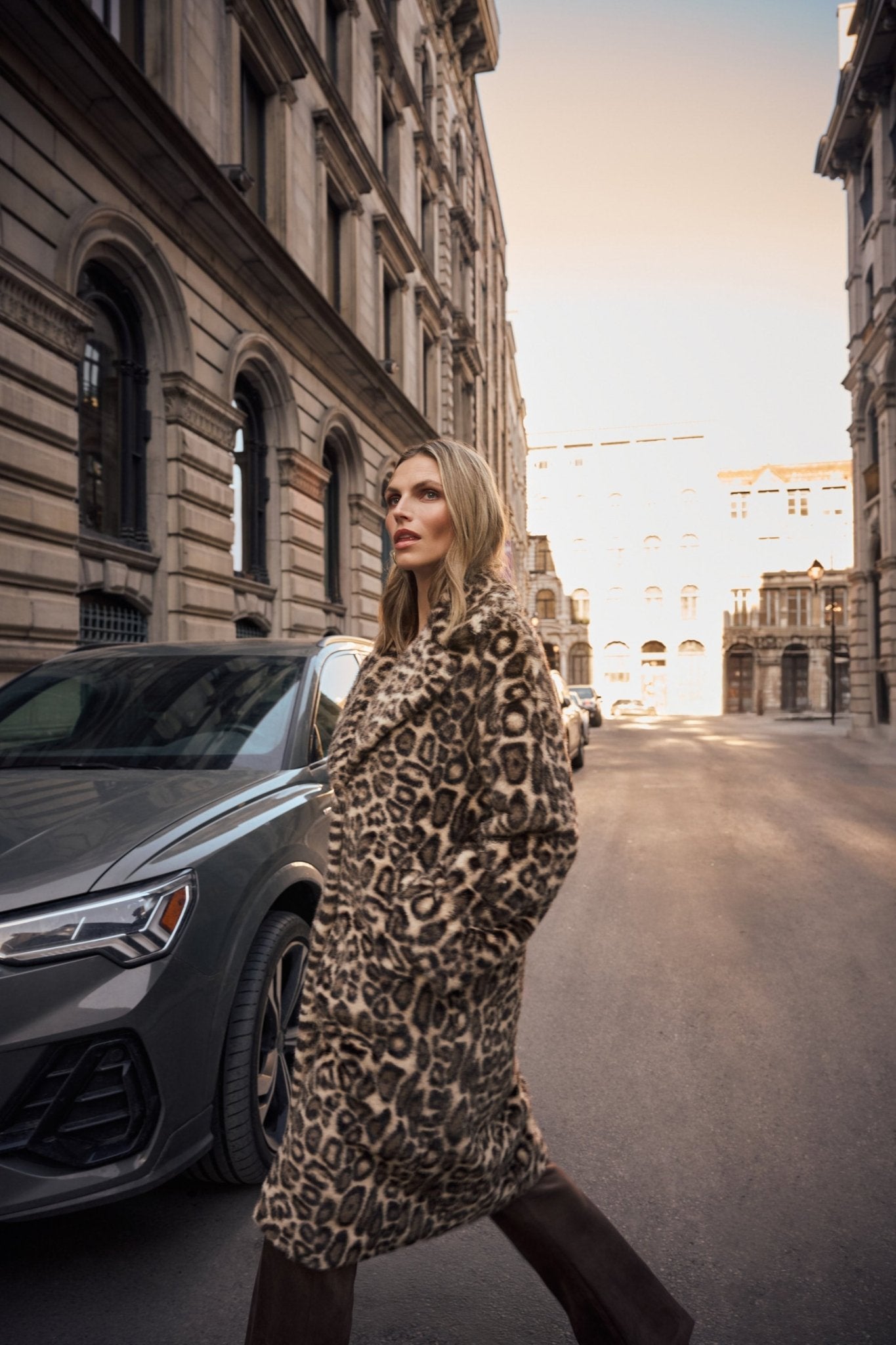 Shop Joseph Ribkoff Faux Fur Leopard Print Coat - Joseph Ribkoff