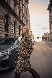 Shop Joseph Ribkoff Faux Fur Leopard Print Coat - Joseph Ribkoff