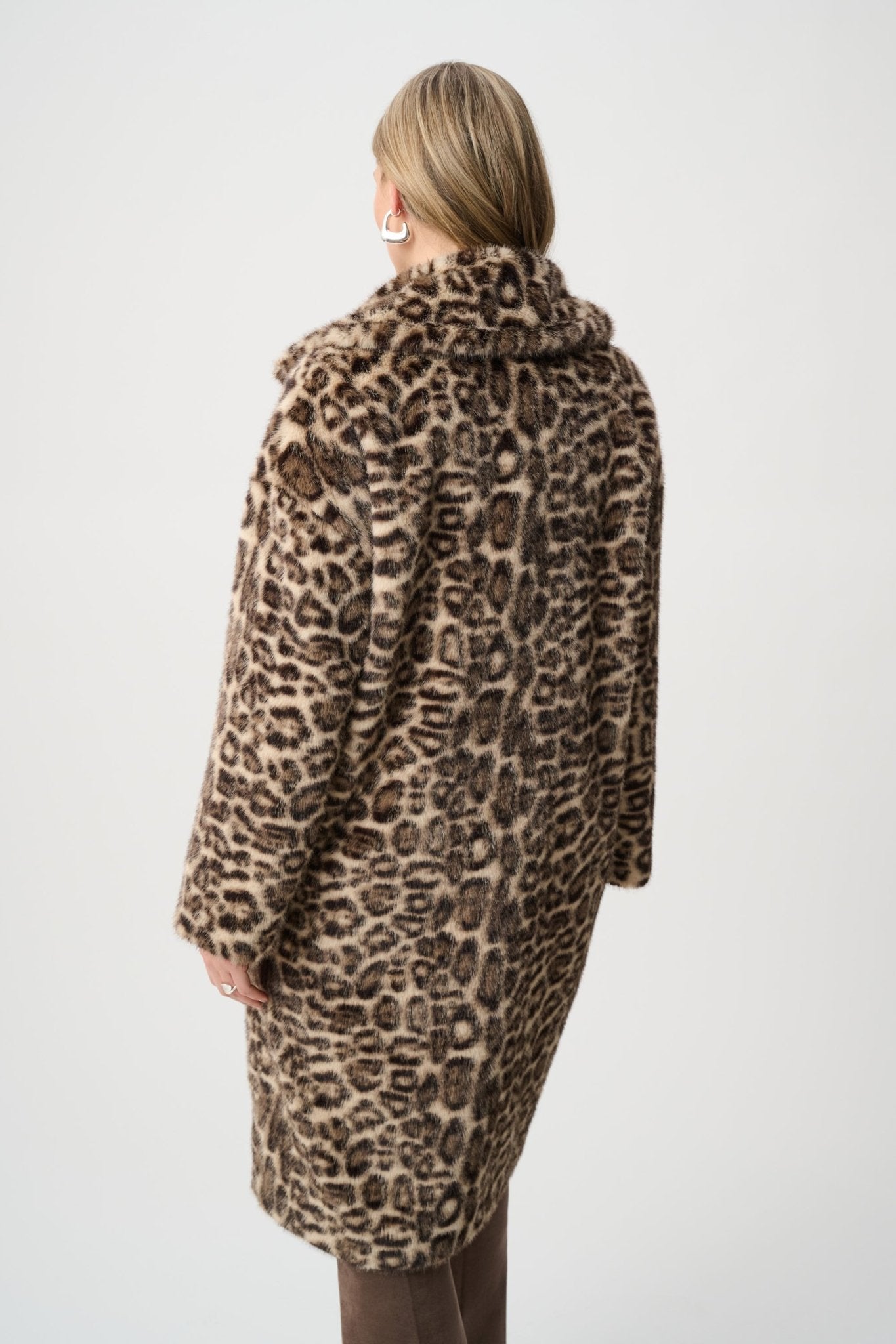 Shop Joseph Ribkoff Faux Fur Leopard Print Coat - Joseph Ribkoff