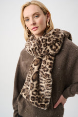 Joseph Ribkoff Faux Fur Leopard Print Scarf