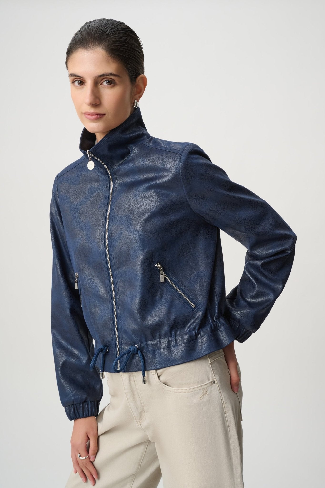 Shop Joseph Ribkoff Faux Suede Blouson Jacket - Joseph Ribkoff