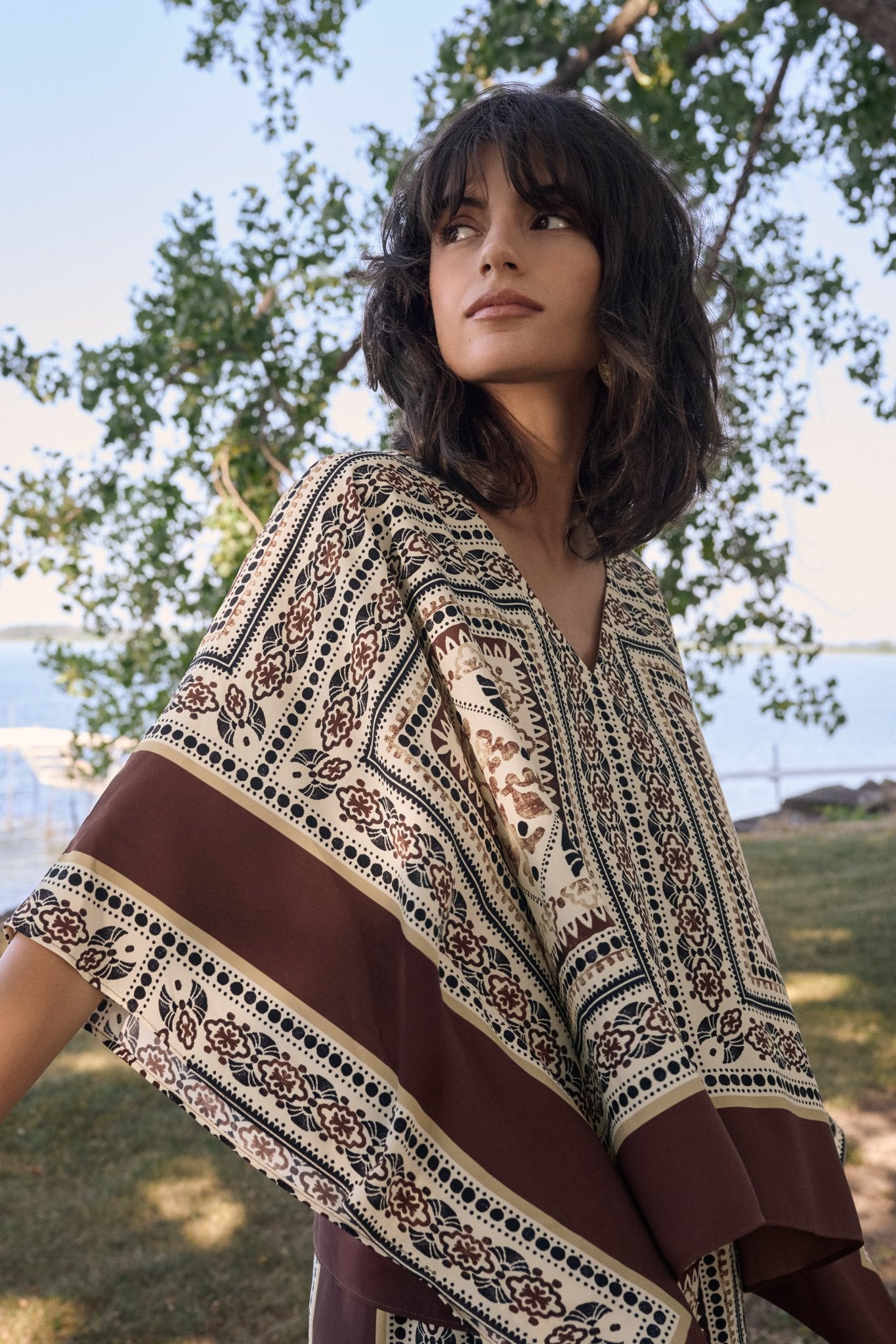 Shop Joseph Ribkoff Georgette Printed Poncho Top - Joseph Ribkoff