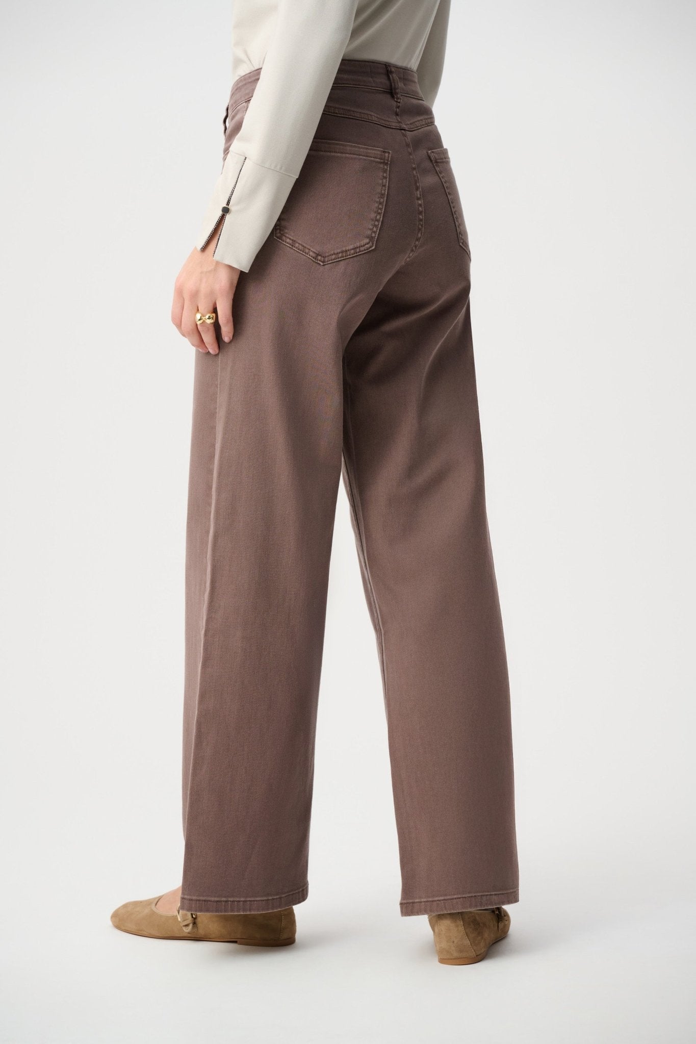 Shop Joseph Ribkoff Goldie Classic Wide-Leg Jeans — Mink - Joseph Ribkoff