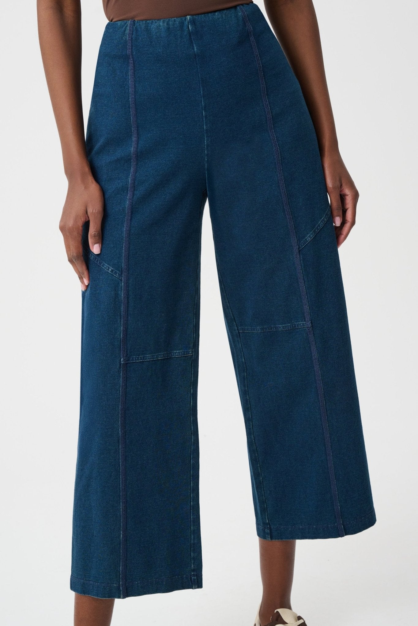 Shop Joseph Ribkoff Knit Denim Culotte Pull - On Pants - Joseph Ribkoff