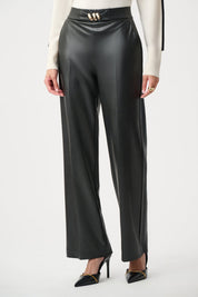 Shop Joseph Ribkoff Leatherette Wide-Leg Pull-On Pants - Joseph Ribkoff