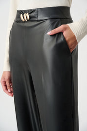 Shop Joseph Ribkoff Leatherette Wide-Leg Pull-On Pants - Joseph Ribkoff