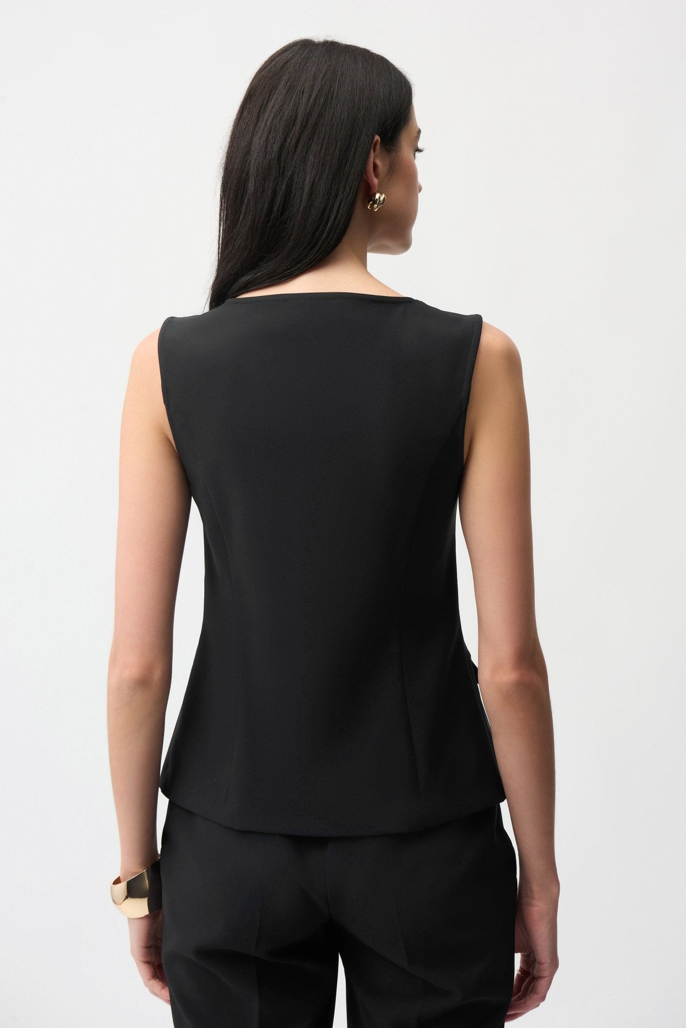 Shop Joseph Ribkoff Lux Twill Fitted Vest With Front Zipper - Joseph Ribkoff