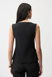 Shop Joseph Ribkoff Lux Twill Fitted Vest With Front Zipper - Joseph Ribkoff