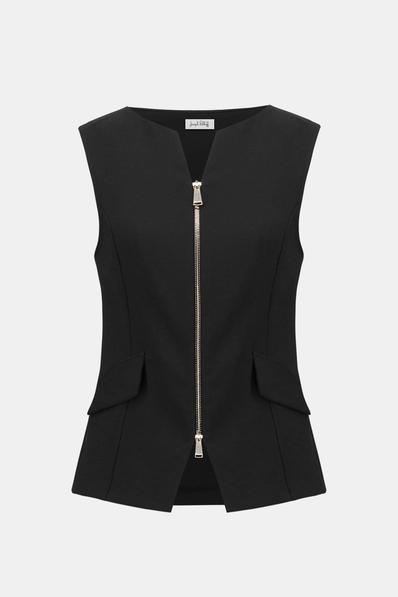 Shop Joseph Ribkoff Lux Twill Fitted Vest With Front Zipper - Joseph Ribkoff