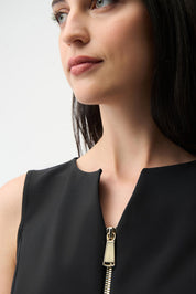 Shop Joseph Ribkoff Lux Twill Fitted Vest With Front Zipper - Joseph Ribkoff