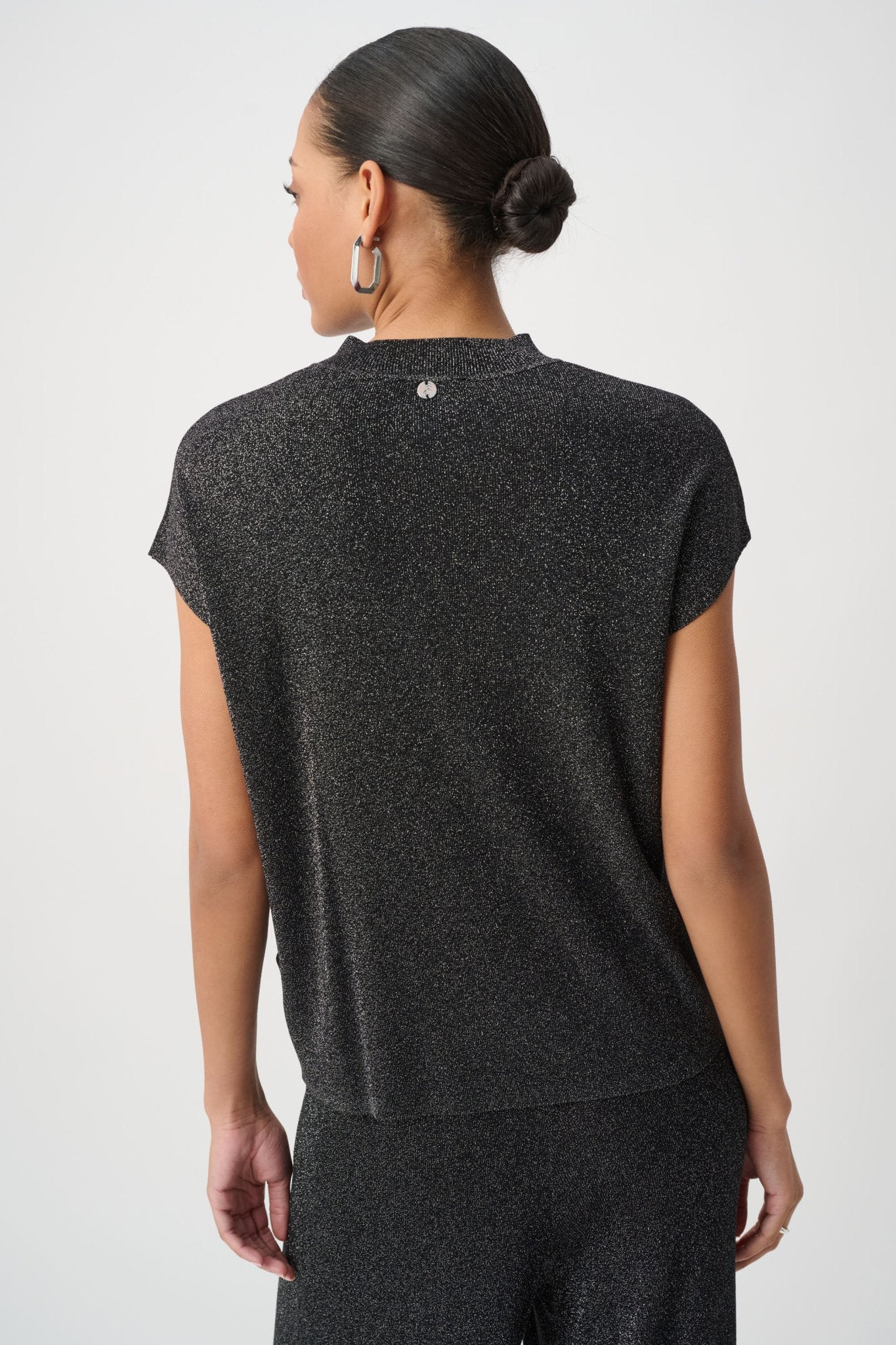 Shop Joseph Ribkoff Mock Neck Lurex Sweater Top 264943 - Joseph Ribkoff