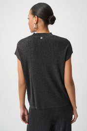 Shop Joseph Ribkoff Mock Neck Lurex Sweater Top 264943 - Joseph Ribkoff
