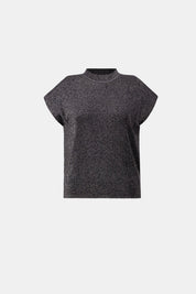 Shop Joseph Ribkoff Mock Neck Lurex Sweater Top 264943 - Joseph Ribkoff