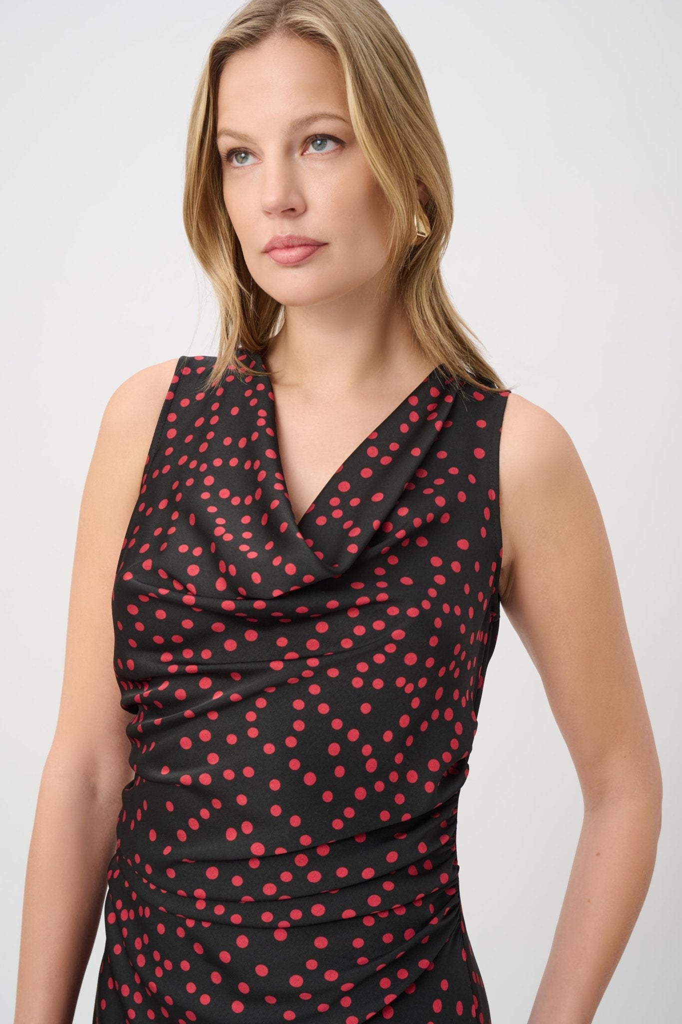Shop Joseph Ribkoff Polka Dot A-Line Dress - Joseph Ribkoff